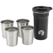 アウトドア コップ カップ タンブラー HDカップセット 4+1 内カップ4個・外カップ1個 容量80ml・240ml スタッキング ステンレス製 UE-3638
