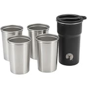 アウトドア コップ カップ タンブラー HDカップセット 4+1 内カップ4個・外カップ1個 容量280ml・480ml スタッキング ステンレス製 UE-3639
