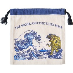 KPO ポーチ 巾着 TIGER AND WAVES-NV