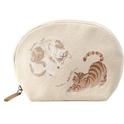 IT007-16 ito＆ 刺繍シェルポーチ ポーチ ねこずかん ito007