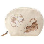 IT007-16 ito& 刺繍シェルポーチ ポーチ ねこずかん ito007