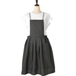 A696CHG ギャザーエプロン エプロン コットンリネンCHARCOALGRAY peplosapron