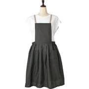 A696CHG ギャザーエプロン エプロン コットンリネンCHARCOALGRAY peplosapron