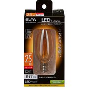 フィラメントLED電球 シャンデリアCC E17口金 25形相当 キャンドル色 LDC2CC-G-E17-F332