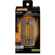 フィラメントLED電球 シャンデリアC/D E17口金 60形相当 電球色 調光器対応 LDC6CL-G-E17/D-F340