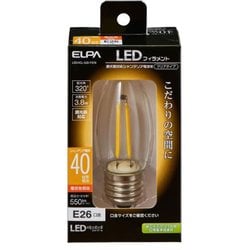フィラメントLED電球 シャンデリアC/D E26口金 40形相当 電球色 調光器対応 LDC4CL-G/D-F376