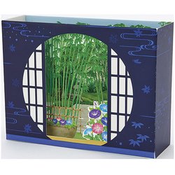 サマーカード 丸窓夏の日本庭園 689475