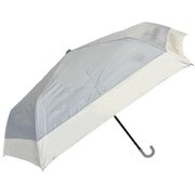 折りたたみ傘 晴雨兼用 バイカラー・レザー手元 55cm 手開き式 一級遮光 グレー 6709GY