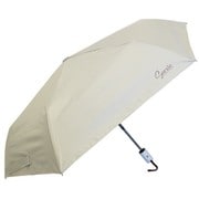 折りたたみ傘 晴雨兼用 無地・安全式 55cm ジャンプ式 自動開閉 UVカット加工 ベージュ 5275BE