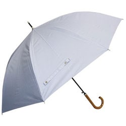 日傘 長傘 晴雨兼用 無地・木手元 60cm ジャンプ式 一級遮光 内側黒コーティング加工 UPF50＋ アイスブルー 2132IB