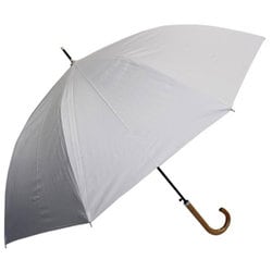 日傘 長傘 晴雨兼用 無地・木手元 60cm ジャンプ式 一級遮光 内側黒コーティング加工 UPF50＋ オフホワイト 2132OF