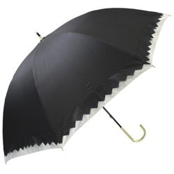 日傘 長傘 晴雨兼用 ヒートカット切継ぎ 50cm 手開き式 一級遮光 内側黒コーティング加工 UV99.9％カット UPF50＋ 親骨グラスファイバー ブラック 6710BK