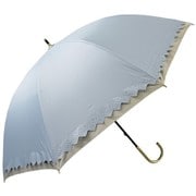長傘 晴雨兼用 ヒートカット切継ぎ 50cm 手開き式 一級遮光 ブルー 6710BL