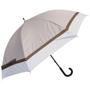 長傘 晴雨兼用 グログランテープ切継ぎ 50cm 手開き式 一級遮光 ベージュ 6716BE
