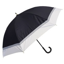 日傘 長傘 晴雨兼用 グログランテープ切継ぎ 50cm 手開き式 一級遮光 内側黒コーティング加工 UV99.9％カット UPF50＋ 親骨グラスファイバー チャコール 6716CC