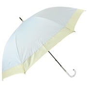 長傘 婦人用 晴雨兼用 オーガンジー切継ぎ 55cm 手開き式 一級遮光 サックス 6725SC