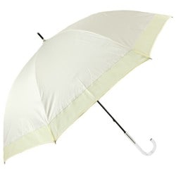 日傘 長傘 婦人用 晴雨兼用 オーガンジー切継ぎ 55cm 手開き式 一級遮光 内側黒コーティング加工 UV99.9％カット UPF50＋ 親骨グラスファイバー ベージュ 6725BE