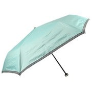 折りたたみ傘 婦人用 晴雨兼用 グログランボーダー 55cm 手開き式 一級遮光 サックス 6718SC