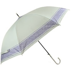 日傘 長傘 婦人用 晴雨兼用 ジャンプ ラインキャット 58cm ジャンプ式 一級遮光 内側黒コーティング加工 UV99.9％カット UPF50＋ 親骨グラスファイバー オフ白 6683OF