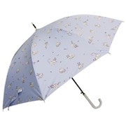 日傘 長傘 婦人用 晴雨兼用 ジャンプ リラクシングキャッツ 58cm ジャンプ式 一級遮光 内側黒コーティング加工 UV99.9%カット UPF50+ 親骨グラスファイバー パープル 6684PP