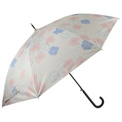 日傘 長傘 婦人用 晴雨兼用 ジャンプ ホッピングフラワー 58cm ジャンプ式 一級遮光 内側黒コーティング加工 UV99.9％カット UPF50＋ 親骨グラスファイバー オフ白 6686OF