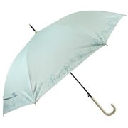 長傘 婦人用 晴雨兼用 ジャンプ ラインアートフラワー 58cm ジャンプ式 一級遮光 グリーン 6688GR