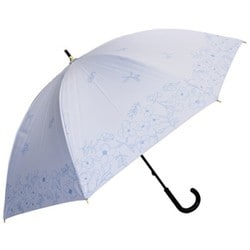 日傘 長傘 婦人用 晴雨兼用 グレイスフルフラワー 47cm 手開き式 一級遮光 内側黒コーティング加工 UV99.9％カット UPF50＋ ブルー 6696BL