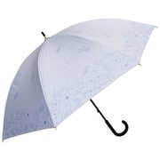 長傘 婦人用 晴雨兼用 グレイスフルフラワー 47cm 手開き式 一級遮光 ブルー 6696BL
