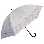 長傘 婦人用 晴雨兼用 グレイスフルフラワー 47cm 手開き式 一級遮光 ベージュ 6696BE
