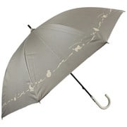 日傘 長傘 婦人用 晴雨兼用 バレリーナキャット 47cm 手開き式 一級遮光 内側黒コーティング加工 UV99.9%カット UPF50+ グレージュ 6700GY