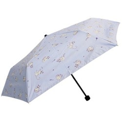 日傘 折りたたみ傘 婦人用 晴雨兼用 ミニ リラクシングキャッツ 50cm 手開き式 一級遮光 内側黒コーティング加工 UV99.9％カット UPF50＋ パープル 6690PP