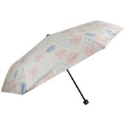 折りたたみ傘 婦人用 晴雨兼用 ホッピングフラワー 50cm 手開き式 一級遮光 オフ白 6692OF