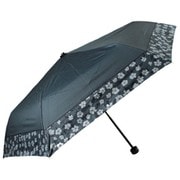 折りたたみ傘 婦人用 晴雨兼用 すそフラワー 50cm 手開き式 一級遮光 ブラック 6693BK