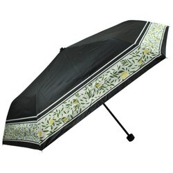 日傘 折りたたみ傘 婦人用 晴雨兼用 ミニ レモネード 50cm 手開き式 一級遮光 内側黒コーティング加工 UV99.9％カット UPF50＋ ブラック 6701BK