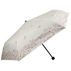 日傘 折りたたみ傘 婦人用 晴雨兼用 ミニ グレイスフルフラワー 50cm 手開き式 一級遮光 内側黒コーティング加工 UV99.9％カット UPF50＋ ベージュ 6702BE