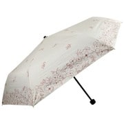 折りたたみ傘 婦人用 晴雨兼用 グレイスフルフラワー 50cm 手開き式 一級遮光 ベージュ 6702BE