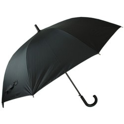 長傘 晴雨兼用 紳士 ラージサイズ無地 70cm ジャンプ式 一級遮光 内側黒コーティング加工 UV99.9％カット UPF50＋ 親骨グラスファイバー ブラック 6730BK