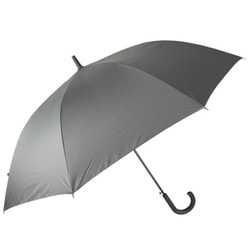 長傘 晴雨兼用 紳士 ラージサイズ無地 70cm ジャンプ式 一級遮光 内側黒コーティング加工 UV99.9％カット UPF50＋ 親骨グラスファイバー グレー 6730GY