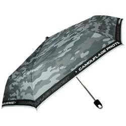子供用折りたたみ傘 晴雨兼用 ミニ CAMOUFLAGE PROTECT（カモフラージュ プロテクト） 55cm 手開き式 一級遮光 内側黒コーティング加工 UV99.9％カット UPF50＋ ブラック 6728BK