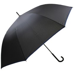 長傘 無地・パイピング 65cm ジャンプ式 強風対応 ブラック 3404BK