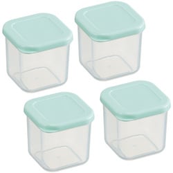 作り置き小分け容器セット 100ml 角小4個入 パウダーパステル グリーン CCBC4