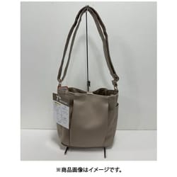 DF-1432 [合皮 縦型 ショルダーバッグ グレージュ]