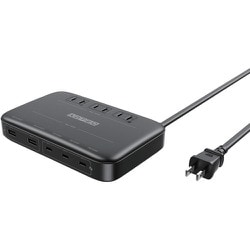 Power Delivery 3.0対応 卓上電源タップ 8in1/AC 3ポート/USB 130W Type-C 3ポート Type-A 2ポート/ブラック APDT-V130A2C3-BK