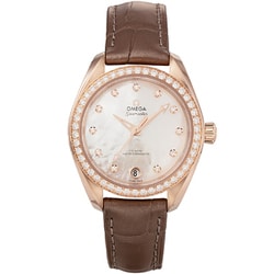 オメガ Seamaster Aqua Terra 150M コーアクシャル マスター クロノメーター レディース アリゲーターベルト 並行輸入品 5年保証 220.58.34.20.55.001