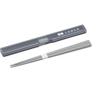 HS-18 [箸箱 箸 18cm セット ストック＆ランチ 抗菌 Ag 食洗機対応 コンパクト グレー 幅19×奥行2.1×高さ1.2cm 日本製]