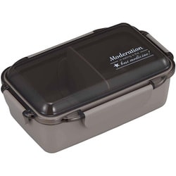 ランチボックス 弁当箱 1段 650ml 抗菌 Ag 電子レンジ対応 食洗機対応 4点ロック 仕切付 カームカラー グレー 幅18.7×奥行11.9×高さ7.2cm 日本製 PCD-650