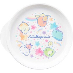 CB-35 [大皿 プレートすみっコぐらし 持ち手付き スタッキング可能 電子レンジ対応 食洗機対応 幅19.7×奥行18.1×高さ3.1cm 日本製]