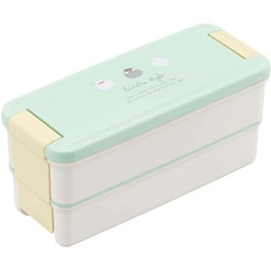 ランチボックス 二段 弁当箱 650ml 文鳥 抗菌 Ag 仕切付 電子レンジ対応 食洗機対応 幅18.3×奥行7.6×高さ8.7cm 日本製 PCW-650D