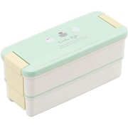 ランチボックス 二段 弁当箱 650ml 文鳥 抗菌 Ag 仕切付 電子レンジ対応 食洗機対応 幅18.3×奥行7.6×高さ8.7cm 日本製 PCW-650D