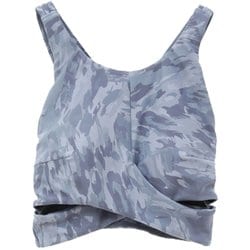 Fade Leopardプリントショートトップス レディース 水陸両用 フィットネス ヨガ パット付きシャツ ブルーグレー（02） サイズ0（S-Mサイズ） B1943JUB026